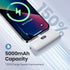 Sanag Portable Charger PD Fast Charging Mini Power Bank 5000mAh Charger with Built-in Cable Stand and LED Display Powerbank for iPhone 15/14/13/12...