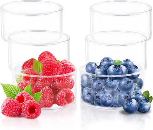 Borosil Small Glass Bowls, 6 Oz, Set of 6, Clear Glass Ramekin, Lightweight Katori Bowls for Kitchen, Heat Resistant, Glass Prep Bowls, Glass Dess...