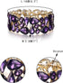 EVER FAITH Women's Art Deco Prom Jewelry Oval Teardrop Crystal Elastic Wedding Bridal Stretch Bracelet for Bride...