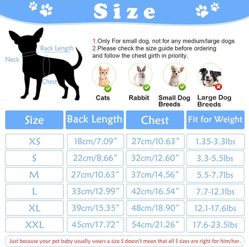 Dog Pajamas for Small Dogs Girl Boy Puppy Pjs Summer Pet Onesies for Chihuahua Yorkie Teacup Cute Soft Material Stretch Able Cat Clothes Outfit Ap...