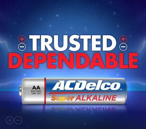 ACDelco 40-Count AA Batteries, Maximum Power Super Alkaline Battery, 10-Year Shelf Life, Reclosable Packaging, Blue...
