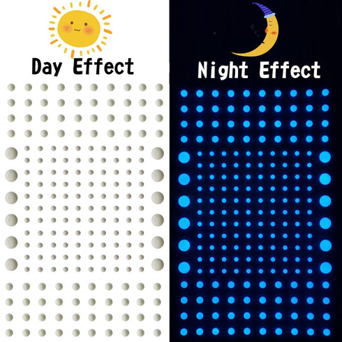 808 PCS Glow in The Dark Stars for Ceiling, Glowing Wall Decals Decor Stickers,(404 Pcs Green and 404 Sky Blue) 3D Adhesive Dots Decor Starry Sky ...