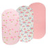 Onacosht Bassinet Sheets Set 3 Pack for Baby Girl, Stretchy Soft Jersey Knitted Fitted Sheet Universal for Oval Rectangle and Hourglass Bassinet M...