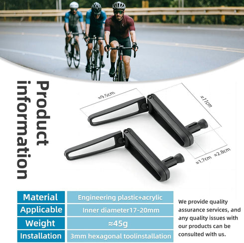 GLEAP Bike Mirror for Bar End, Bike Handlebar Mirror for 17-20mm Diameter Handlebar HD Bike Rear View Mirror with Allen Wrench for Mountain Road B...