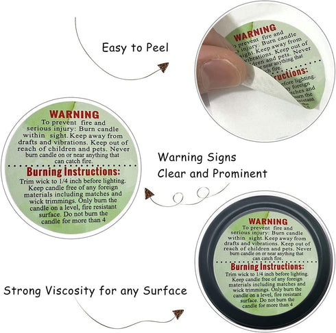 1000 PCS Candle Warning Labels, 1.5inch Round Candle Safety Labels Sticker for Candle Making DIY Candle Jars (Colourful)...