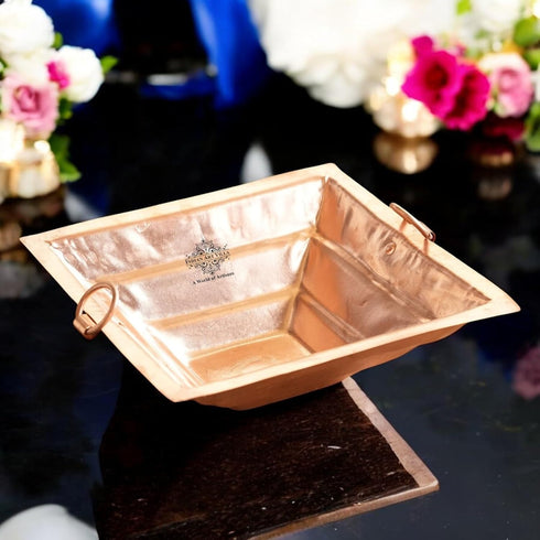 Indian Art Villa Copper Yagya Hawan Kund, Poojan Purpose, Indian Cultural Religious Item (9.1 Inch)...