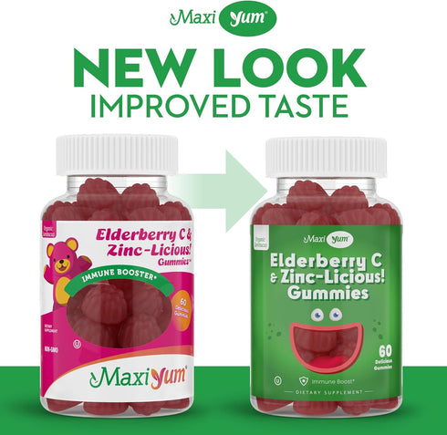 Elderberry Zinc Gummies - Organic Sambucus Elderberry Gummies with Zinc and Vitamin C - Vegan Immune Support for Adults and Kids - Chewable Elderb...