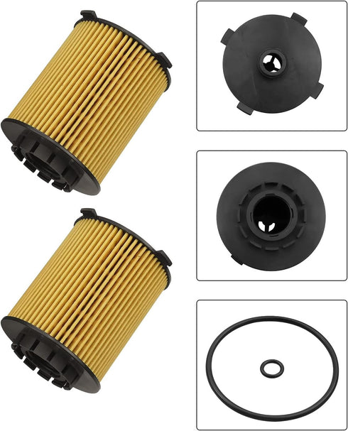 2Pcs Oil Filters Fit for Volvo XC90 C60 S90 2015-2020 Replace 31372212, 32140029...