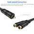 RCA Splitter, 2 Pack RCA Male to Dual RCA Female Y Splitter Cable Stereo to Mono Adapter, 8 Inches Gold Plated Audio Cable Cord for Subwoofer Spea...