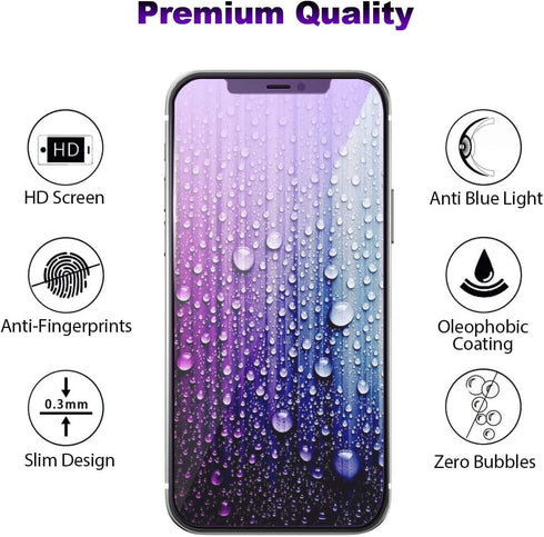 ZUSLAB Anti Blue Light Tempered Glass Screen Protector Compatible with Apple iPhone 13 Mini 5.4 Inch 2021 ?2 Pack??with Installation Frame?, Anti ...