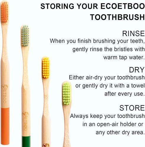 Bamboo Toothbrushes Hard Bristles for Adults 10 Pack, Wooden Toothbrush Family Set Natural Organic Tooth Brush (Multi-Color 20p)...