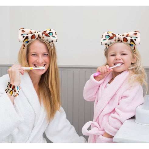 VELSCRUN 6 Pack Spa Headband, Makeup Headband, Face Wash Headband, Skincare Headbands, Sponge Hair Band Bow Tie Spa Headband for Washing Face Wris...