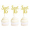 Ercadio 24 Pack Sweet 16 Cupcake Toppers Gold Glitter Age Sixteen Cupcake Picks Anniversary 16th Kids Birthday Party Cake Decors...