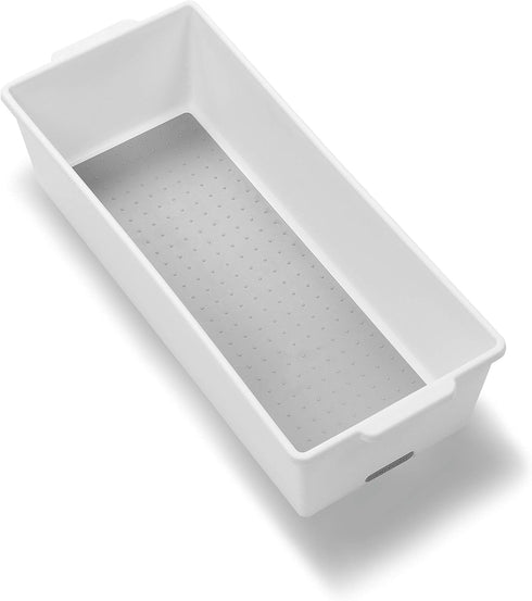 Madesmart Plastic Multipurpose Storage Organizer Deep Bin with Handles, Portable Under Sink and Cabinet Storage Bin, Large, White...