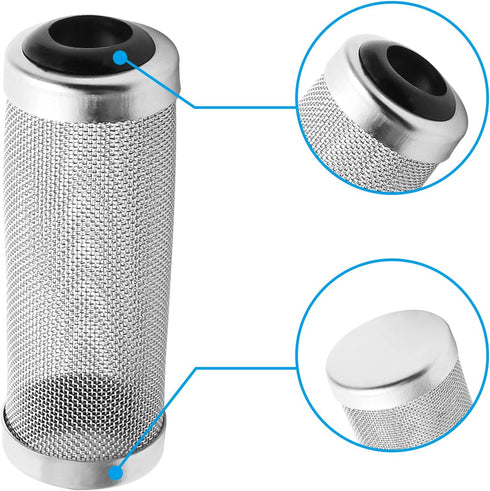 Stainless Steel Aquarium Filter Intake Cover, 16mm Shrimp Filter Guard Metal Fish Tank Filter Intake Strainer, Mesh Tube Filter Net Cover Aquarium...