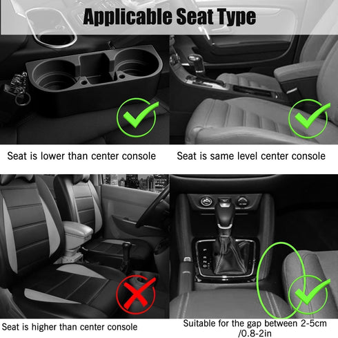EEEKit Car Cup Holder, Car Seat Seam Wedge Cup Holder, Cell Phone Holder, Food Drink Bottle Mount Stand, Storage Organizer Multifunction Glove Box...