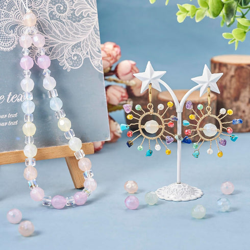 350Pcs 10mm Faceted Acrylic Round Beads Cute Candy Beads Kawaii Round Ball Loose Spacer Beads for Girls Crafts DIY Bracelet Keychain Jewelry Makin...
