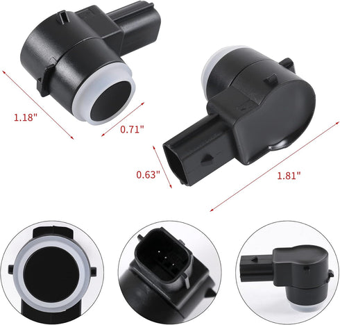 JDMSPEED Set of 4 Pcs Rear Bumper Backup Parking Sensor w/O-Ring Replacement for Chevrolet Cadillac GMC Chevy Saturn Buick Replaces 25961317 15239...