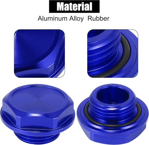 X AUTOHAUX Blue Aluminum Alloy Gas Engine Oil Filler Cap Plug Cover for Toyota TRD Highlander RAV4 Yaris Camry Corolla Tacoma Land Cruiser...