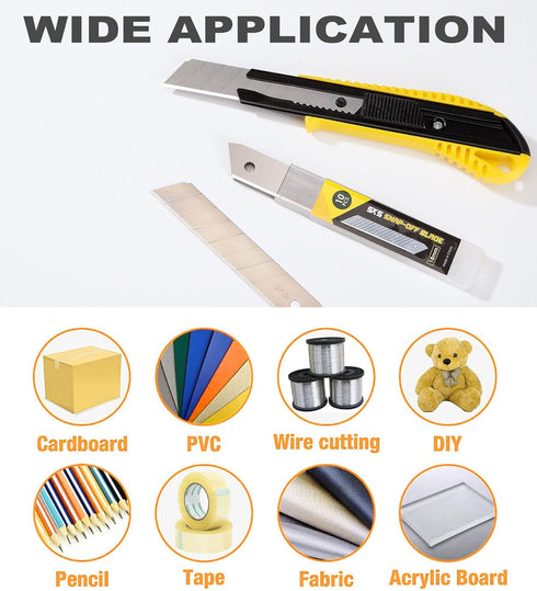 DOWELL 18mm Snap Off Blades SK5 Utility Knife Retractable Blades Box Cutter Blades (30pc)...