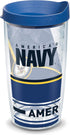 Tervis Navy Forever Proud Made in USA Double Walled Insulated Tumbler Travel Cup Keeps Drinks Cold & Hot, 16oz, Classic...
