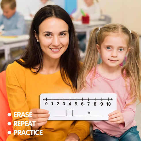 2 Pack -10 to10 Double Sided Dry Erase Number Line Board for Students?Teacher Supplies, Number Line for Classroom and Desk, Math Manipulatives for...