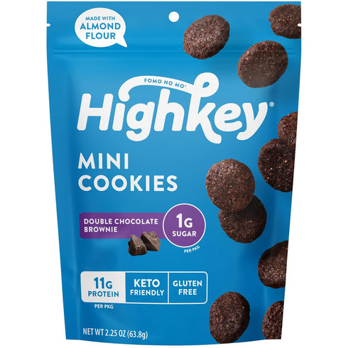 HighKey Low Carb Keto Brownie Bites - Keto Snack Low Carb Snack Sugar Free Chocolate Protein Cookies Sugar Free Snacks Gluten Free Snack Keto Frie...