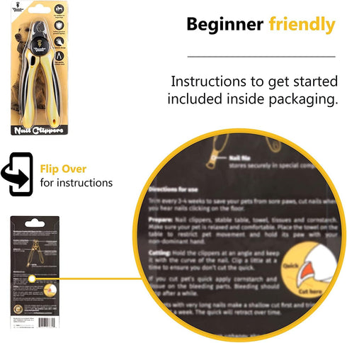 Professional-Grade Nail Clippers for Dogs Nail Trimmer for Dogs with Safety Guard and Nail File - Nail Clippers for Large Dogs - Dog Nail Clipper&...