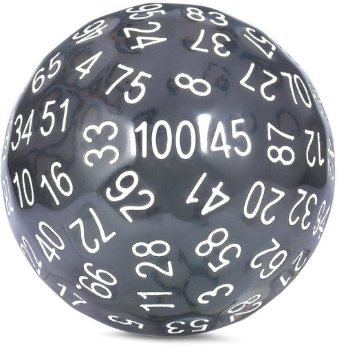 100 Sided Dice Set Translucent Black DNDND D100 Die with Pouch for Dungeons and Dragons DND (Translucent Black with White Number)...