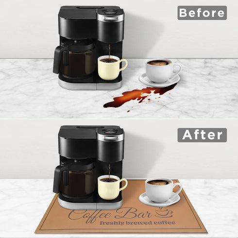 Coffee Bar Mat Spill Mat - Super Absorbent Coffee Bar Drying Mat for Countertop, Under Coffee Maker Mat Coffee Pot Espresso Machine Dish Rack Mat,...