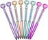 Maydahui 20PCS Heart Shaped Ballpoint Pens Retractable Bling Rhinestones Pen Colorful Crystal Quicksand Pens Black Ink for Valentine's Day School ...