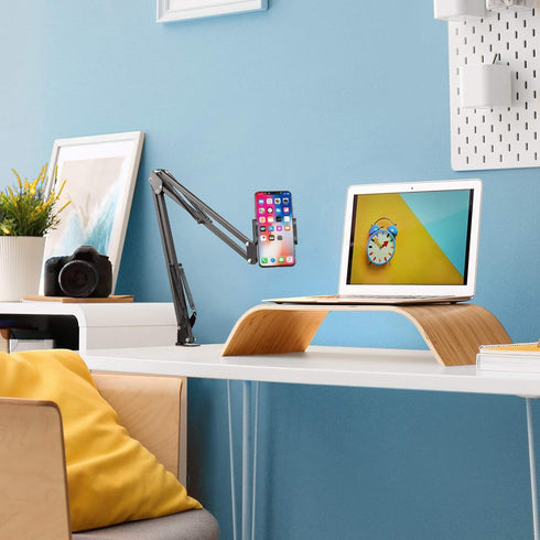 Cell Phone Holder, Universal Phone Stand Clip Lazy Bracket Flexible Articulating Arm Phone Mount Compatible with iPhone 15 14 13 12 11 Pro Xs Max ...