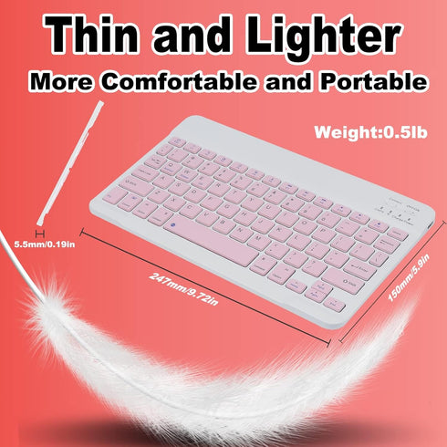 Bluetooth Keyboard and Mouse Combo,Ultra Slim Rechargeable Portable Wireless Keyboard Mouse Set Compact for Android Windows Tablet Cell Phone iPho...