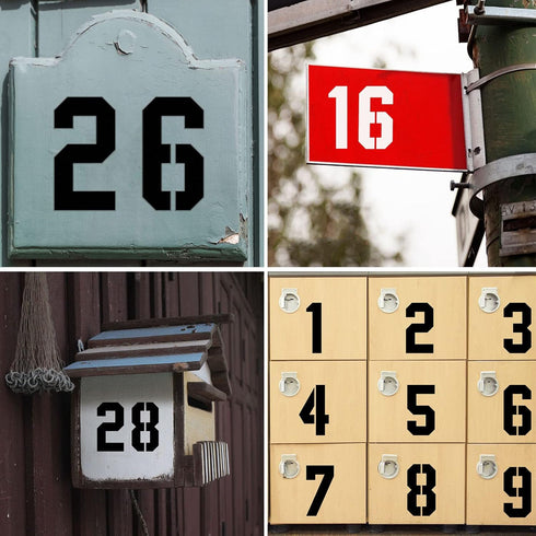 DXCYZ 9 Inch Large Number Stencils Kit 0-9 Address Number Stencil, 10PCS Reusable Plastic Painting Number Templates for Mailbox Signs, Door, Cars,...