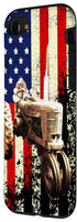 iPhone SE (2020) / 7 / 8 Tractor US American Flag Vintage Patriotic Farm Farmer Gift Case...