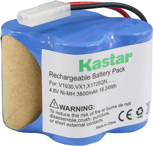 Kastar V1930 Battery (1 Pack), Ni-MH 4.8V 3800mAh, Replacement for Euro Pro Shark X1725QN, V1700Z, VX1, VAC-V1930, V1930, X8905 Cordless Sweeper V...