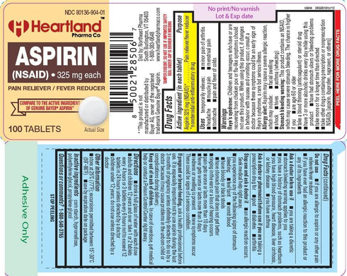 Aspirin 325mg Uncoated Tablets | Pain Reliever & Fever Reducer | Original Strength NSAID | Child-Resistant Safety Cap | Made in USA | 100 Count...