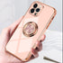 Omorro Rose Gold iPhone 13 Pro Case for Women - Kickstand Ring Holder with 360 Rotation, Magnetic Mount Compatible, Slim Luxury Girly Case in Pink...
