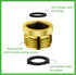 Brass Garden Hose to Shower Hose/Arm Handshower Adapter, G1/2 Female to 3/4" GHT Garden Hose Adapter, 2 Pcs...