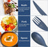 Reusable Utensil Set with Case, 2 Sets Large Portable Plastic Spoons Fork Knife Camping Utensils Silverware for Lunch Box Accessories for Kids Adu...