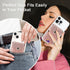 Self Adhesive Card Holders for Back of Phone, Cute Leather RFID Phone Wallet Pockets with Snap, Slim Card Holders Sleeve for Phone Case, Glitter R...