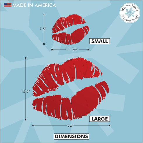 Valentines Day Decorations. Home Decor Valentine Lipstick Lips Kiss Window Sticker. Small Reusable Double Sided Window Cling Decal. Valentine's De...