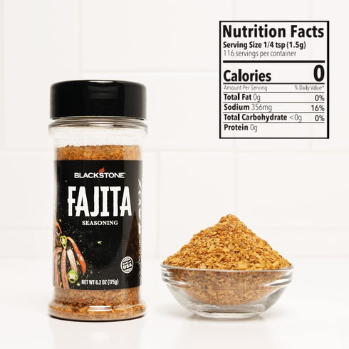 Blackstone 4230 Fajita Powder for Veggies, Chicken, Beef, Poultry, Steaks, Fries-Authentic Mexican Taste with Paprika, Cumin, and Garlic, All-Purp...