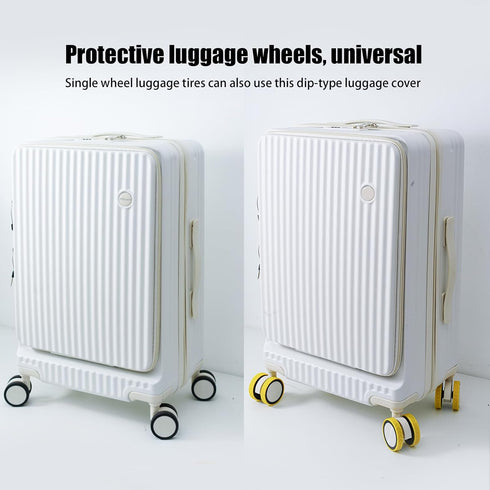 8 pack Luggage Wheel Covers,Adhesive Silicone Silent luggage wheel suitcase wheel covers protector covers Cover for Carry-on Luggage 2-2.6 inches ...