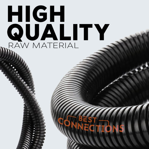 3-Pack (1/4", 3/8", 1/2" x 20 ft Each) Assorted Split Wire Loom Flex-Guard Convoluted Tubing – Protective Split Cable Sleeves/Conduit for Automoti...