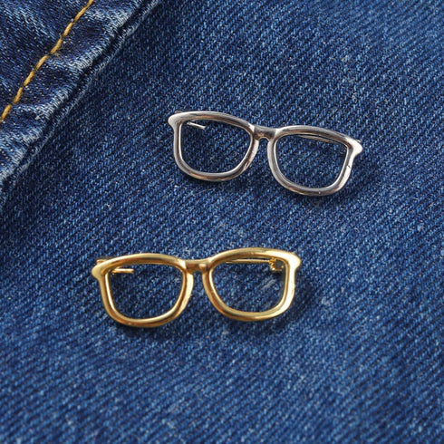 LUOZZY 6pcs Alloy Eyeglasses Shaped Brooches Frame Round Glasses Style Brooches Eyewear Lapel Pin for Women Dress Suit Shirt Collar Jewelry Access...