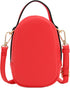 FashionPuzzle Two Compartment Mini Oval PU Leather Crossbody Bag...