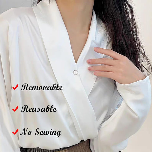 6 Pcs Mini No Sew Pearl Buttons Anti Exposure Fixed Brooches Cover up Buttons Detachable Reusable Multi-purpose for Clothes(White,10mm)...