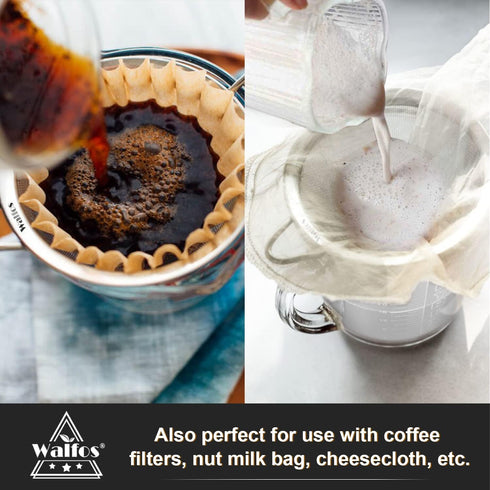 Walfos 7 Inch Fine Mesh Strainers, Premium Stainless Steel Colanders and Sifters, with Reinforced Frame and Sturdy Handle, Perfect for Sift, Strai...