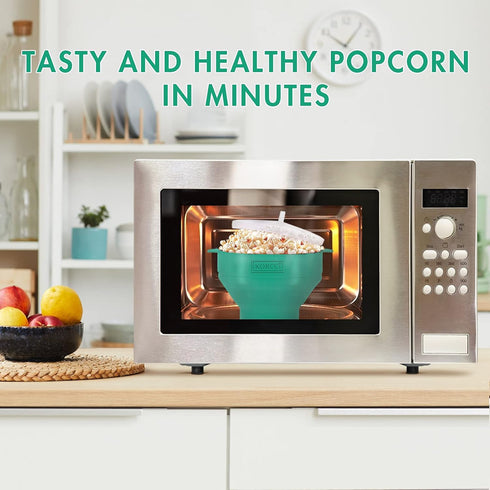 The Original Korcci Microwaveable Silicone Popcorn Popper, BPA Free Microwave Popcorn Popper, Collapsible Microwave Popcorn Maker Bowl, Dishwasher...